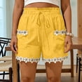 thumbnail image 2 of Sentmoon Plus Size Shorts for Women Drawstring High Elastic Waist Beach Shorts Breathable Solid Color Lace Regular Fit Workout Shorts for Women with Pockets Fashion S-2XL, 2 of 9
