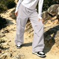 thumbnail image 6 of Evdexr Parachute Cargo Pants for Women Baggy Drawstring Sweatpants with Pockets Fall Winter Trendy Y2k Joggers Wide Leg Lightweight Loose Fit Trousers S, 6 of 6