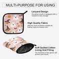 thumbnail image 3 of Yayeee Oven Mitts and Pot Holder Set of 2 Heat Resistant Kitchen Gloves Baking Hot Pad, Pastel Pink Halloween, 3 of 5