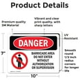thumbnail image 2 of (2 Pack) Barricade Area Do Not Enter OSHA Danger Sign 10 Inch X 7 Inch Vinyl Label Decal Sticker Weather Resistant, UV Protected for Workplace, Business, and Construction Site, Made in, 2 of 7