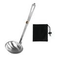 thumbnail image 2 of Cuchara de sopa plegable, utensilio de cocina con mango largo, vajilla portátil, cuchara plegable para mochileros, navegación, picnic, barbacoa, 2 of 8