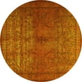 thumbnail image 1 of Ahgly Company Machine Washable Indoor Round Persian Yellow Traditional Area Rugs, 6' Round, 1 of 4