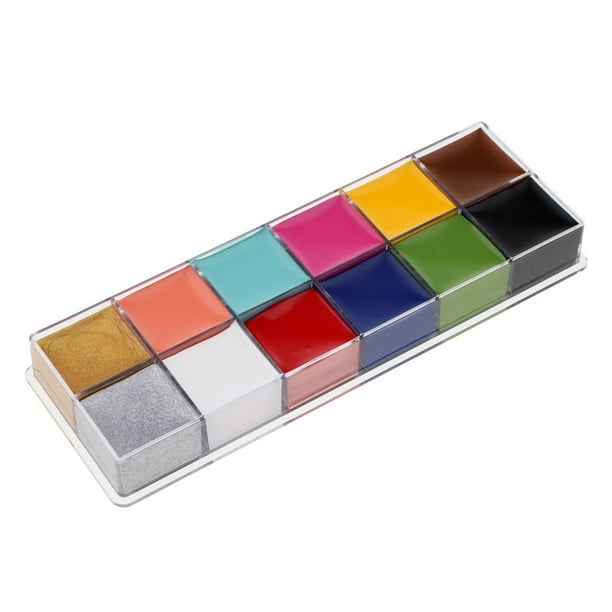 Halloween 12 colores cara pintura corporal pintura al maquillaje conjunto natural