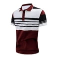 thumbnail image 4 of JAJAHO Mens Polo Shirts Short Sleeve Color Block Striped Regular Fit Summer Moisture Wicking Golf Shirts Comfy Tops, 4 of 4