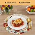 thumbnail image 4 of Farmhouse Flowers Round 15 Inch Placemats Set of 4, Japanese Style Peony Floral White Bird HeatResistant Non Slip Place Mats for Dining Table, Wipeable Braided Kitchen Table Mats for Housewarming, 4 of 9