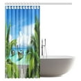 thumbnail image 2 of MYPOP Beach and Tropical Sea Wooden Deck Floating Boats Sunshine Honeypot Picture Print Fabric Bathroom Shower Curtain, 60 X 72 Inches, 2 of 3