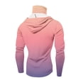 thumbnail image 4 of Men's UPF 50+ Sun Protection Camo Hooded Shirt with Integrated Face Cover Long Sleeve Lightweight Rash Guard Shirts Pink 2XL, 4 of 4