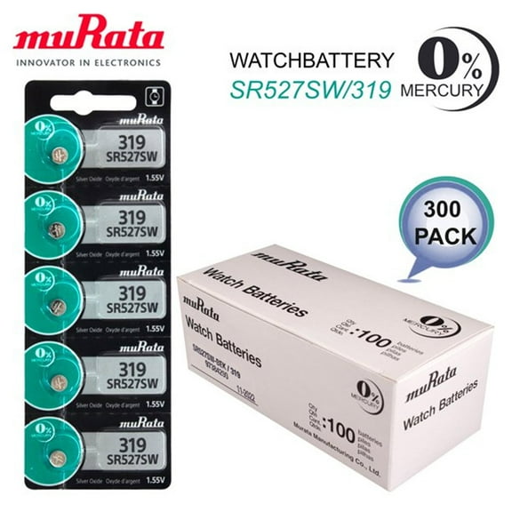 Murata 319 SR527 SR527SW Watch Battery - Made in Japan Button Cell Batteries 300 pack