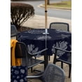 thumbnail image 4 of Outdoor Tablecloth with Umbrella Hole and Zipper, Coral Coastal Square Table Cloth 60x60 Inch Waterproof Tablecloth, Watercolor Beach Nautical Shells Starfish Picnic Table Cover for Patio Camping, 4 of 7