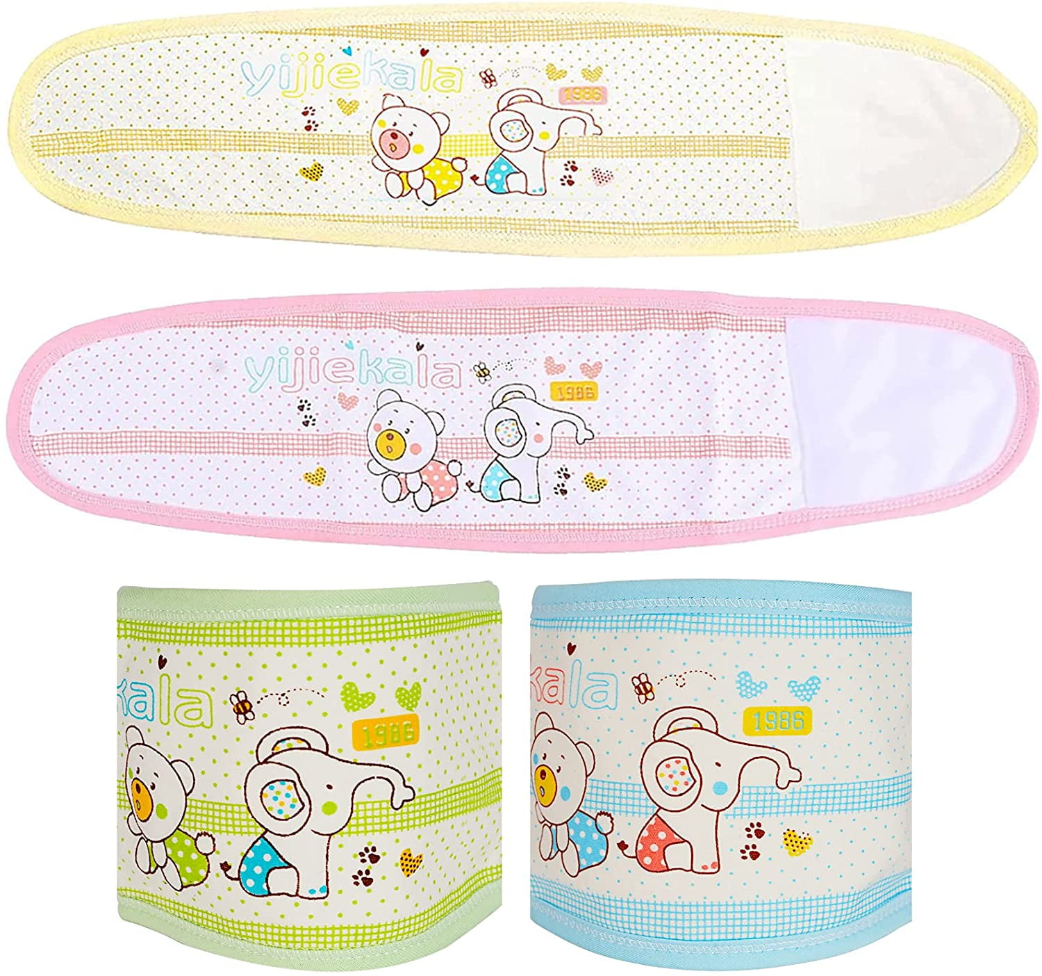 HEALLILY 3PCS Newborn Belly Band Baby Infant Belly Navel Belly Warmer Random Pattern Color