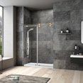 thumbnail image 2 of Vinnova Villena 60" W x 78" H Single Sliding Frameless Glass Shower Door Brushed Gold, 2 of 13