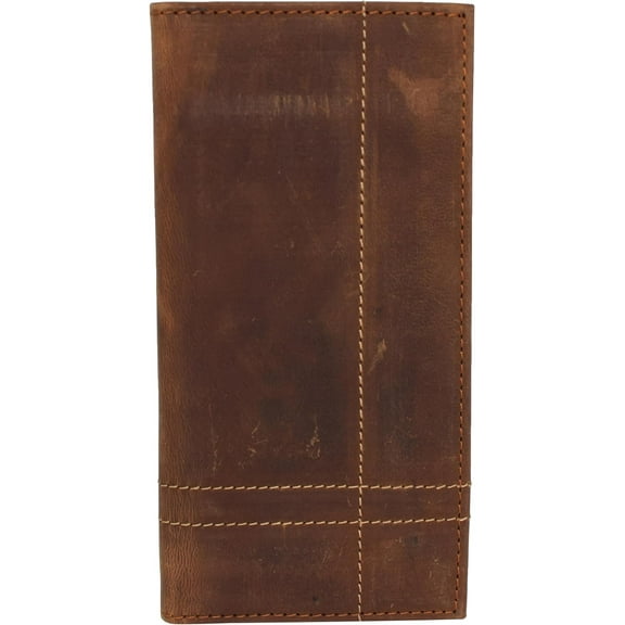 CAZORO Vintage Leather RFID Blocking Long Bifold Checkbook Cover Holder for Men & Women