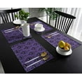 thumbnail image 3 of Placemats for Dining Table Set of 4, Halloween Haunted Mansion Design Table Mats Stain Resistant Heat Insulation Non-Slip Washable Table Decoration for Kitchen, Purple Black, 3 of 5