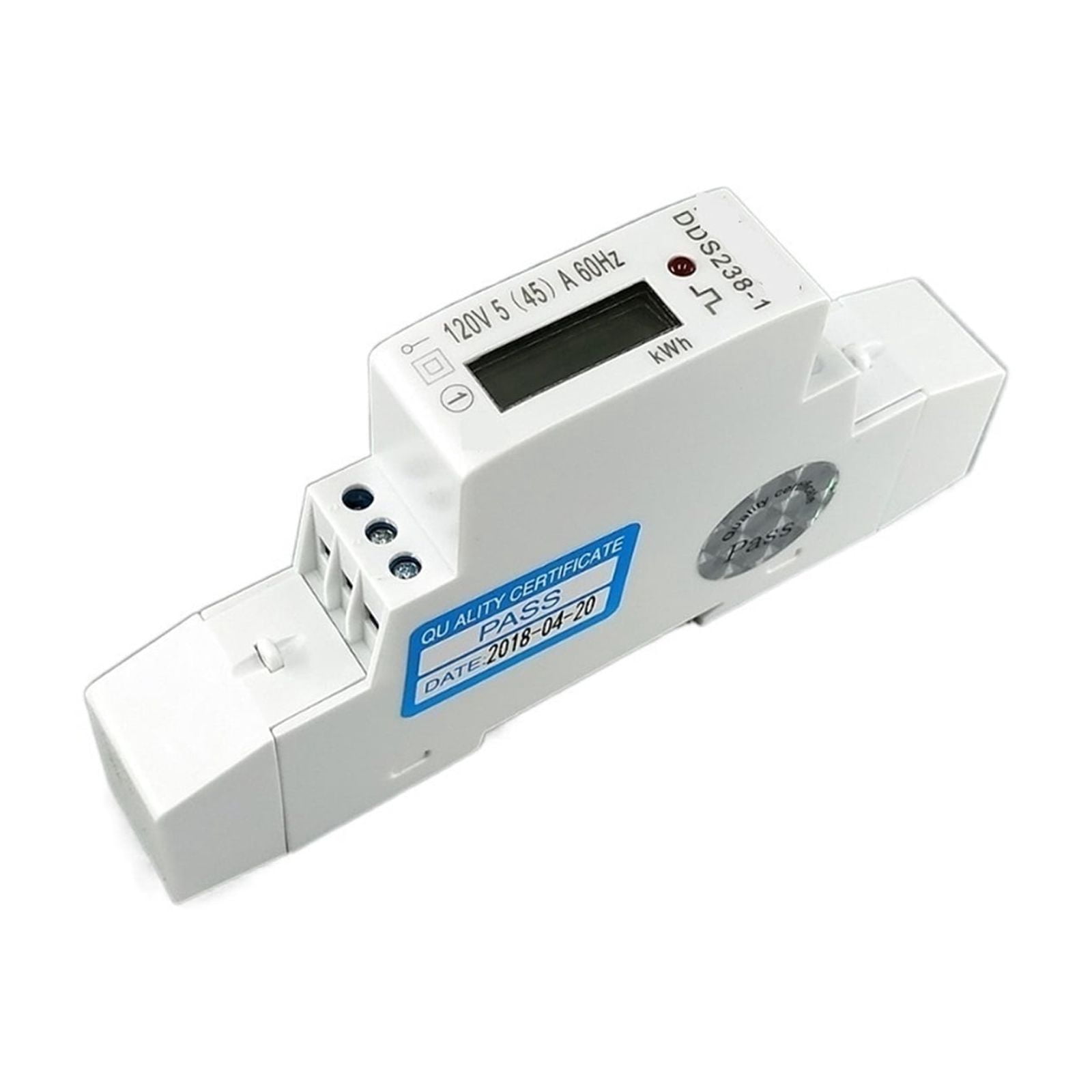 105(45)A 45A Single Phase Din Rail KWH Watt Hour Din-rail Energy Meter LCD Monitor KWh Meter Wattmeter Power Consumption Monitor ,Overload Protection