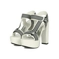 thumbnail image 5 of Women Triangle Ring Harness Strap Chunky Platform Heel Sandal 18907, 5 of 6