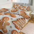 thumbnail image 3 of Ginger Christmas Tree Quilt Cover Set Fashionable Printed Bedding Covers with Pillowcase Home Textiles, King (90"x102"), 3 of 5