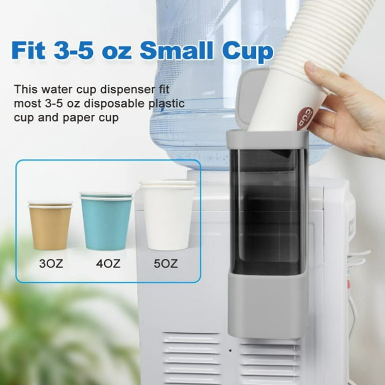 Cup Dispenser, Pull Type Water Cup Holder Fits Flat Bottom Cup Size with  Paste Plate for bathroom Home Hospital Office Gym - White 