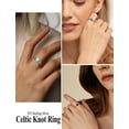 thumbnail image 3 of VESITIM Celtic Knot Rings for Women 925 Sterling Silver Promise Ring for Her Wedding Engagement Band Heart Birthstone Created Opal Jewelry Gift Size 7, 3 of 7