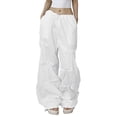 thumbnail image 4 of Pantalon Décontracté Multi-Poches pour Femmes Taille Basse Droit Tissé, 4 of 6