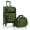 Green, variant on U.S. Traveler Rio Rugged Fabric Expandable Carry-on Spinner Luggage Set w/ Tote, Green, 2 Piece (21/14)