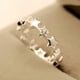 thumbnail image 1 of Anillo de circonita con forma de estrella pequeña y fresca, anillo ajustable con apertura de estrella de cinco puntas y diamante liso, 1 of 5