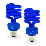 SleekLighting 23 Watt T2 Blue Light Spiral CFL Light Bulb,- UL Approved- 120V, E26 Medium Base-Energy Saver (Pack of 2)