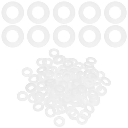 Uxcell 120-Pack M6 Nylon Flat Washers 6mm ID 12mm OD 1.5mm Thick Plain Washer Fastener Sealing Spacer Gasket Ring White