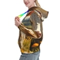 thumbnail image 2 of Daiia Sunflower Cow Pasture Pattern Women's Fashion Hoodies & Sweatshirts with Kangaroo Pocket Hooded Sweatshirt with Eye-catching Drawstrings-Small, 2 of 7