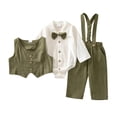 thumbnail image 3 of Ruiwill Outfits For Boys Newborn Solid Color Tops And Pants Set Fall Winter Long Sleeve Boys Two Piece Outfit, 3 of 9