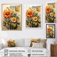 thumbnail image 4 of Designart "Vintage Sunflowers Basking In Sunshine" Sunflowers Floater Framed Wall Decor, 4 of 5