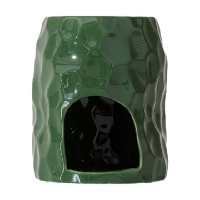 Green Ceramic Aroma Diffuser Candle Warmer, Handcrafted Vintage Style For Essential Oils, Decorative Home Decor For Bedroom Living Room