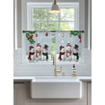 thumbnail image 3 of Christmas Snowma Sheer Curtains 54 Inch Long 2 Panels, Cute Cartoon Snowman Pine Leaf Bird Blue Light Filtering Rod Pocket Semi Sheer Curtains, Sheer Voile Drapes for Living Room Bedroom, 52"x54", 3 of 5
