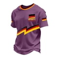 thumbnail image 6 of Soccer Cup 2026 Jersey for Men, Crew Neck Short Sleeve Deutschland Lightning Bolt Graphic Tee with Waffle Knit Texture - Breathable Performance Top for Match Day & Gym Purple L, 6 of 7