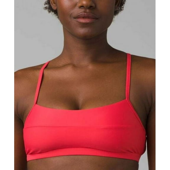 prAna Lurisia Sz Small (S) Square Neck Sporty Crisscross Strap Bikini Top Papaya