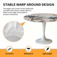 thumbnail image 6 of Blur Flowers Brown Leaves Elastic Fitted Round Table Cover Vintage Painting Waterproof Outdoor Tablecloth for Holiday Party, Picnic, Patio & Dining Fits Tables Up to 36"-44", 6 of 8