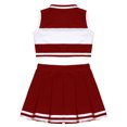thumbnail image 5 of MSemis Kids Girls V Neck Cheerleading Dress High School Uniform, 5 of 6
