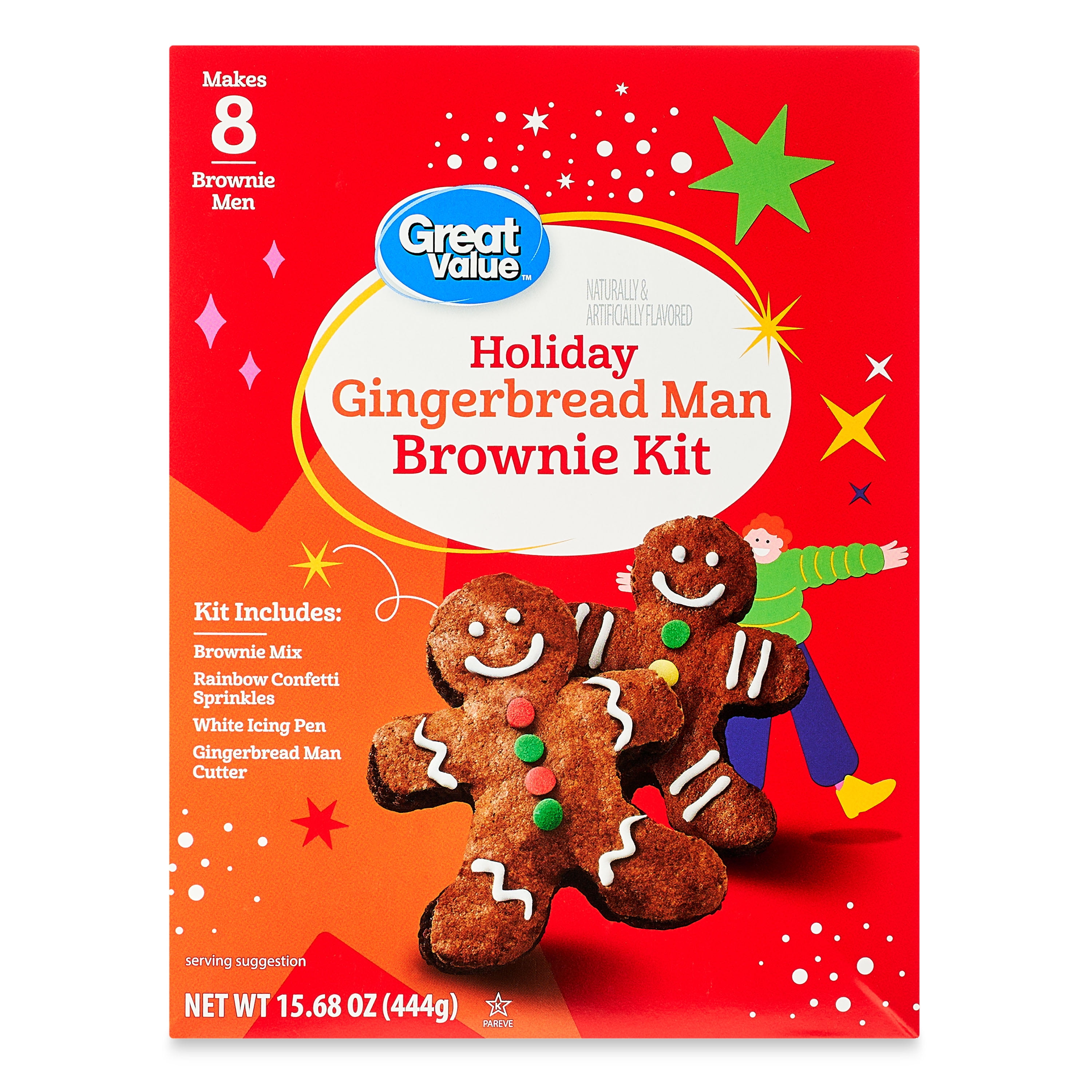 Great Value Gingerbread Man Brownie Kit, 15.68 oz