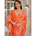 thumbnail image 4 of Women's Plus Size Kaftan Maxi Beach Dress Swimwear Cover up V Neck Caftan Loungewear Print Beachwear Vacation Outfit, 4 of 10