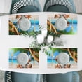 thumbnail image 5 of Placemats Set of 4 Heat-Resistant Rectangle Place Mats Beach Palm Gnomes Cute Washable Plastic PVC Dining Table Mat Non-Slip Wipeable Woven Vinyl Placemat for Kitchen Patio Table Decor, 5 of 6