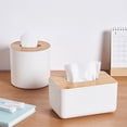 thumbnail image 3 of Wood Tissue Box Cover for Disposable Paper Facial Tissues, Wooden Rectangular Tissue Box Holder, 3 of 5