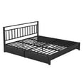 thumbnail image 4 of King Size Storage Platform Bed with Headboard, Metal Bed Frame with 4 Drawers, Heavy Duty Mattress Foundation with Metal Slats, 82.5''L x 78.4''W x 38''H,Black, 4 of 9