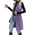 thumbnail image 5 of FchengtaiS Womens Corduroy Long Vest Double Breasted Sleeveless Blazer Jackets Business Casual Fall Outerwear Outfits with Pockets, 5 of 6