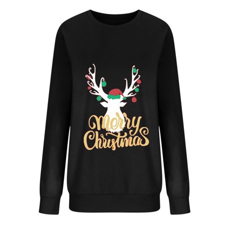 

BELLZELY Family Christmas Pajamas Clearance Women s Fall Trendy Christmas Print Men s and Women s Long Sleeve Round Neck Casual T-Shirt