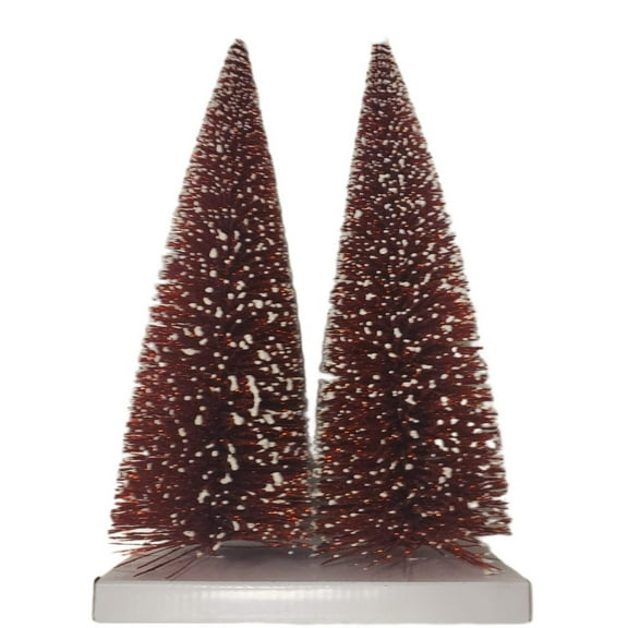 Ashland Bottle Brush Trees - 2 Pack 12 inches Red Flocked