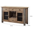 thumbnail image 5 of Transitional Server with Mesh Metal Doors and Stemware Storage, Brown, 5 of 5