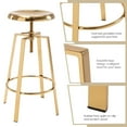 thumbnail image 6 of Modern Metal Bar Stools Set of 2, Backless Round Counter Height Swivel Bar Stools for Kitchen Island Dining Pub Cafe (Gold), 6 of 8