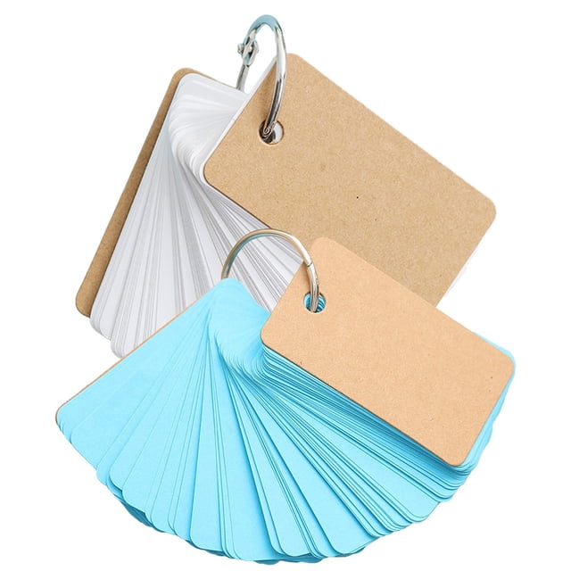 Blank Word Cards Colored 180PCS DIY Index Cards Message Cards with Binder Ring