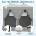 thumbnail image 2 of EAGLE PEAK 8x4 ft 2-Room Outdoor Portable Changing Room, Sun Shelter, Privacy Tent, Pop Up Changing Tent for Camping, Beach, Outdoors,Gray, 2 of 10
