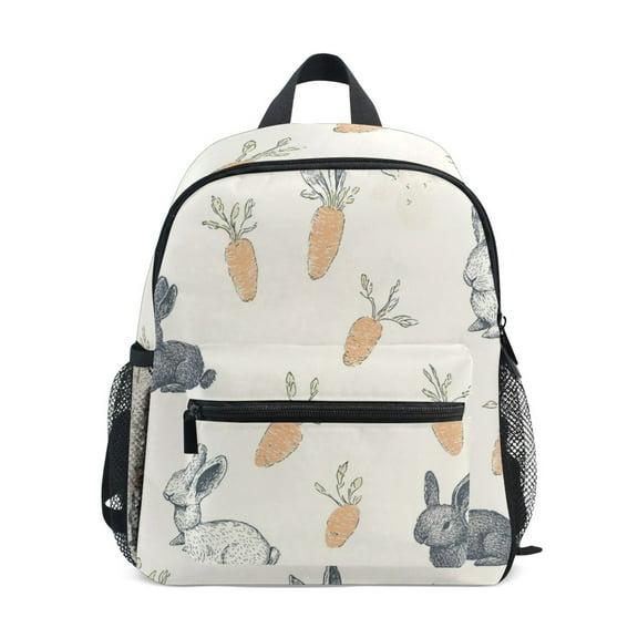 FORMRS School Backpack with Front Zippered Pocket 12" Student Travel Daypack, Adorable Bunnies
