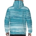 thumbnail image 7 of Lsque Teal Turquoise Fluid Stripes Pattern Casual Men's Hoodie,Hooded Sweatshirt with Kangaroo Pocket,Pullover Hoodie-Small, 7 of 7